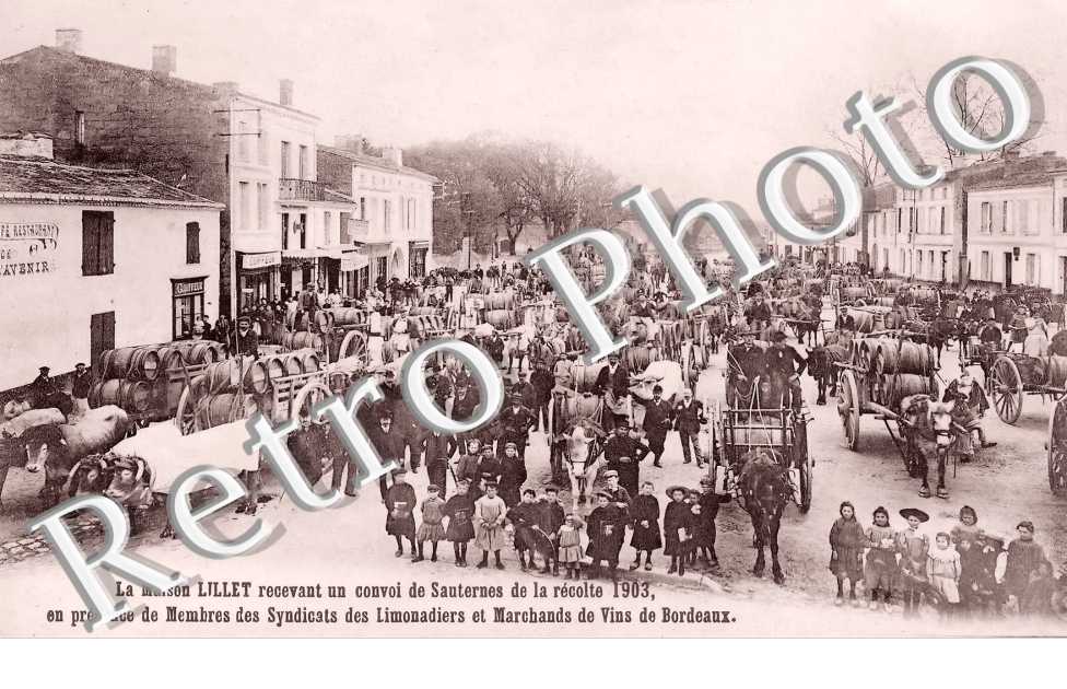 la Maison Lillet recevant un convoi de Sauternes de la récolte 1903