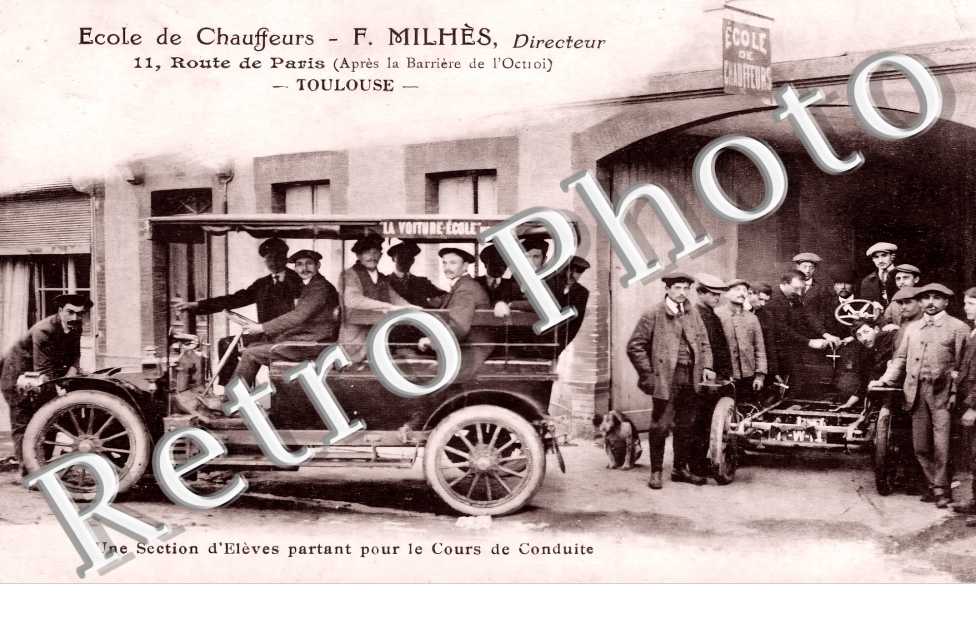 Ecole de Chauffeurs. F. Milhès 11 route de Paris