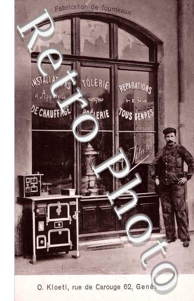 O. Kloeti, 62 rue de Carouge. Fabrication de fourneaux