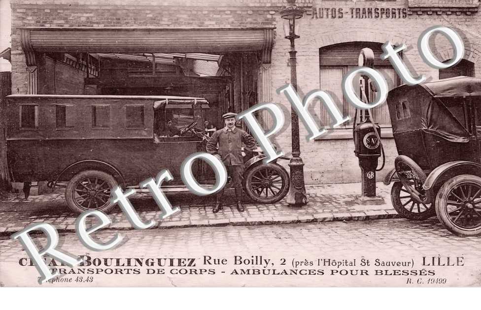 César Boulinguiez 2 Rue Boilly. Transports de Corps. Ambulances pour blessés
