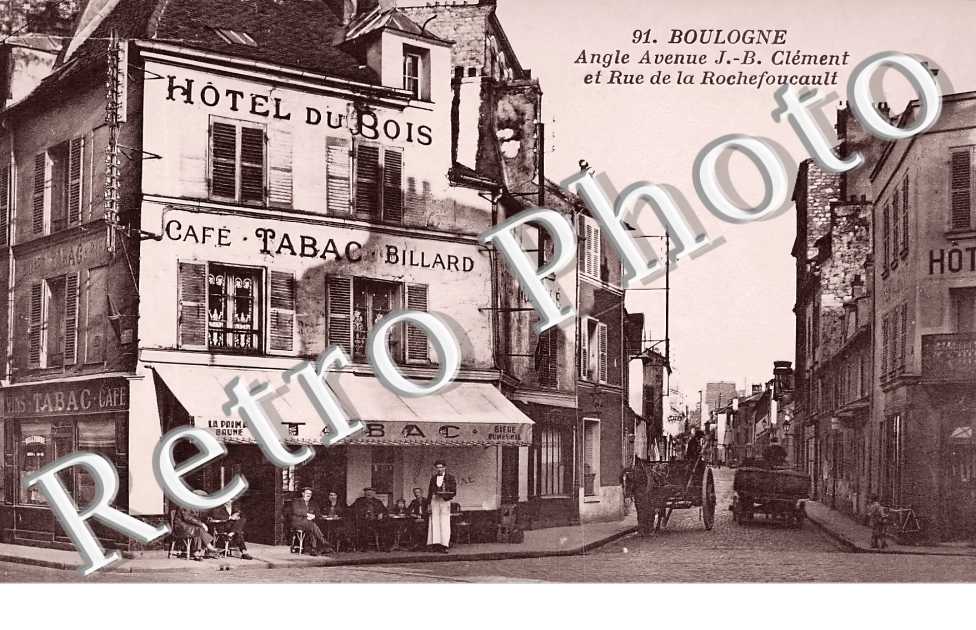 Angle Avenue J-B Clément et rue de la Rochefoucault. Hotel du Bois