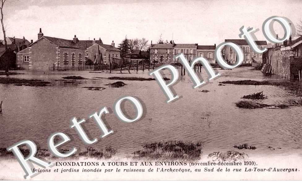 maisons inondées au sud de la rue de La Tour d'Auvergne