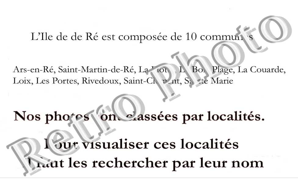 Nos photos sont classées par localités, il faut rechercher par le nom de la localité.