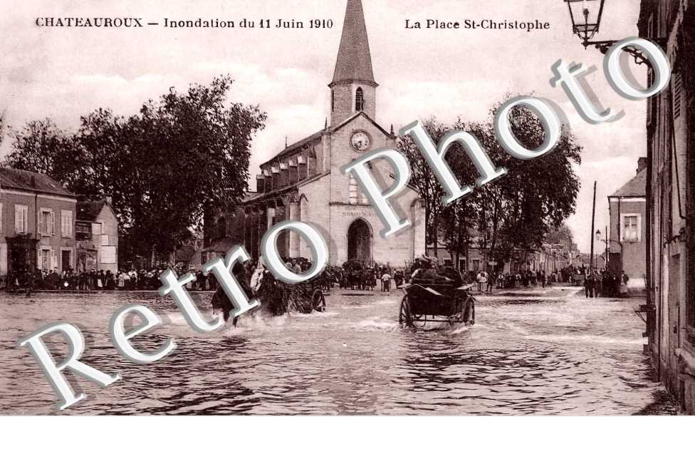 La place Saint-Christophe. Inondation du 11 juin 1910