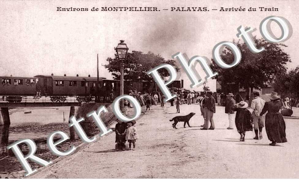 arrivée du train à Palavas