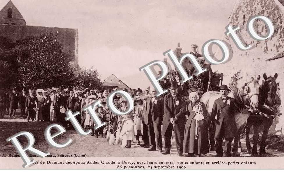 Noces de Diamant des époux Audas Claude 25 septembre 1909