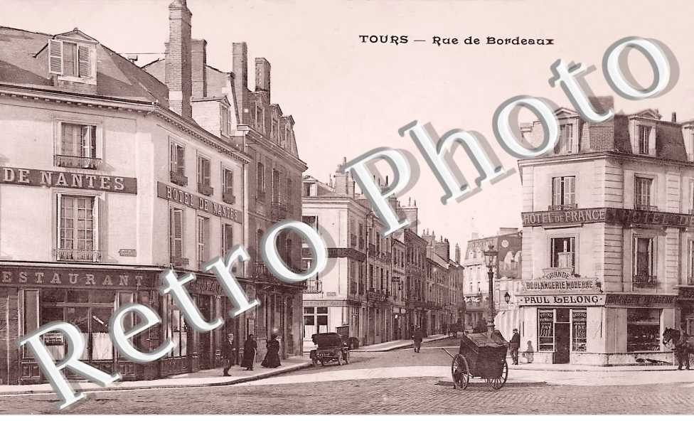 rue de Bordeaux. Boulangerie Paul Lelong. Hotel de France. Hotel de Nantes
