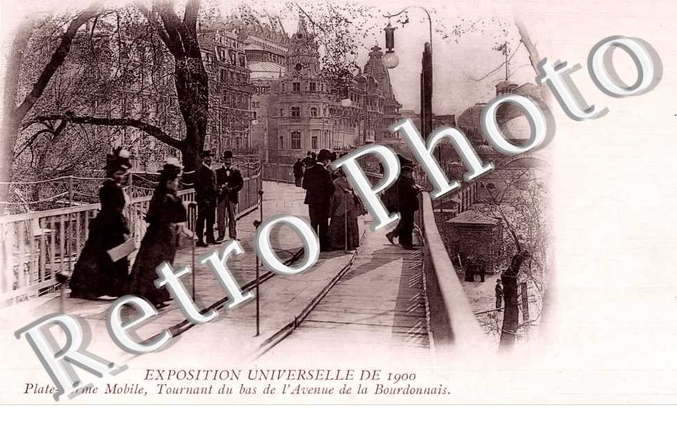 Exposition universelle de 1900. Plate-Forme Mobile, Tournant du bas de l'Avenue de la Bourdonnais