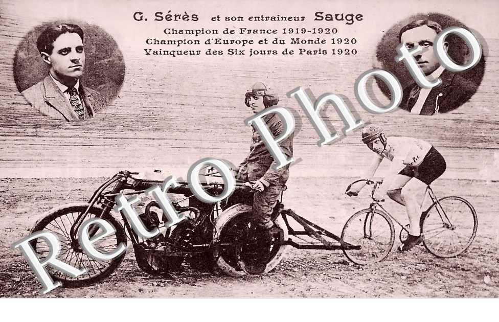 G. Sérès et son entraineur Sauge. Champion de France 1919-1920