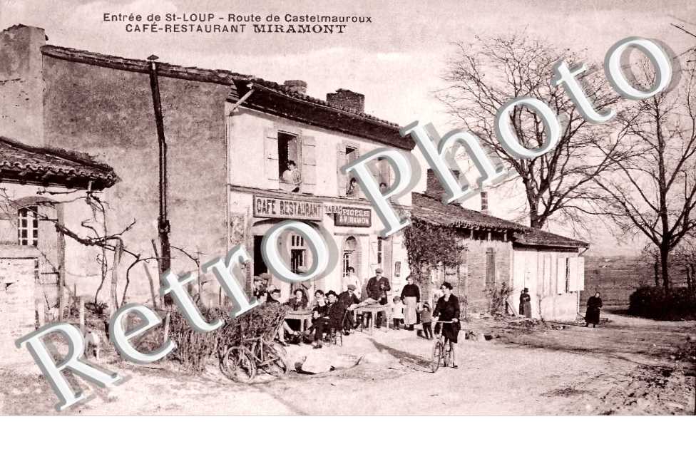 Route de Castelmauroux. Entrée de Saint-Loup. Café Restaurant