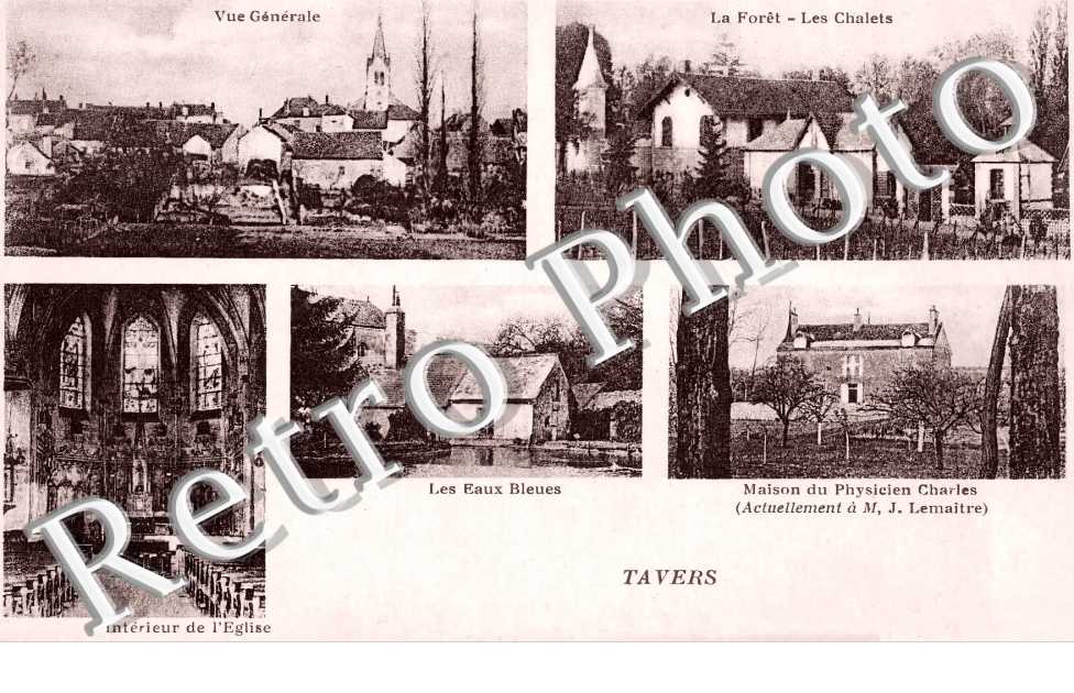 La Forêt. Les Chalets. Les Eaux Bleues. Maison du Physicien Charles (actuellement à M. J. Lemaître). Intérieur de l&#039;église.
