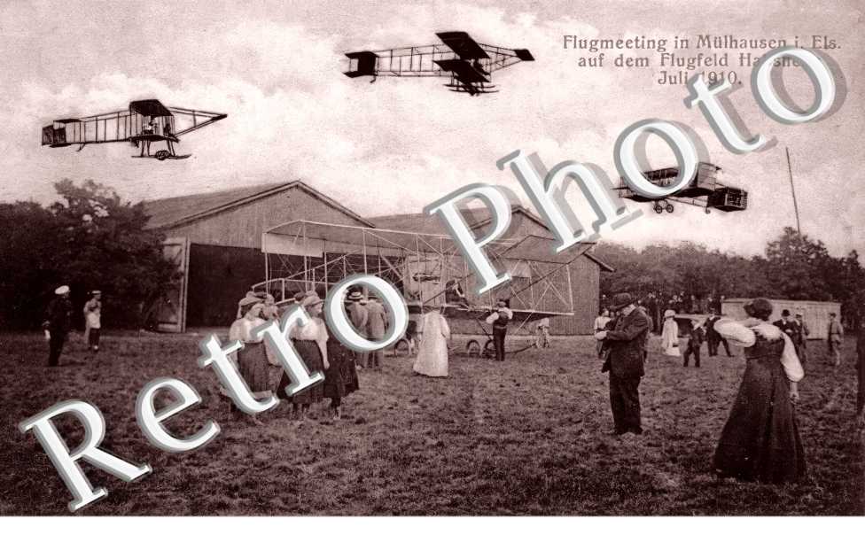 Flugmeeting in Mülhausen auf dem Flugfeld Habsheim Juli 1910