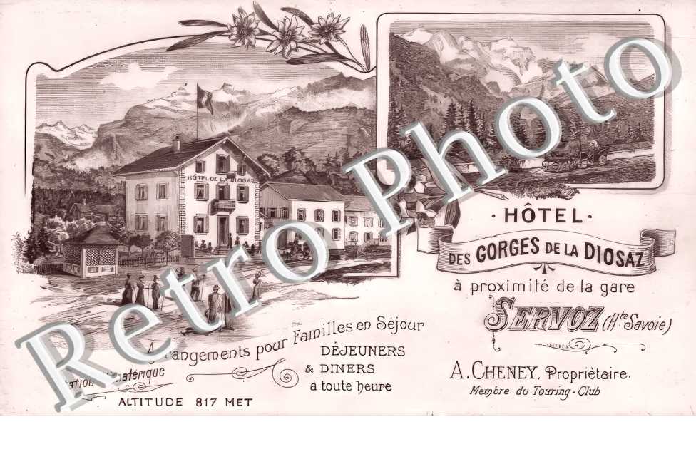 Hôtel des Gorges de la Diosaz. A. Cheney Propriétaire Membre du Touring-Club