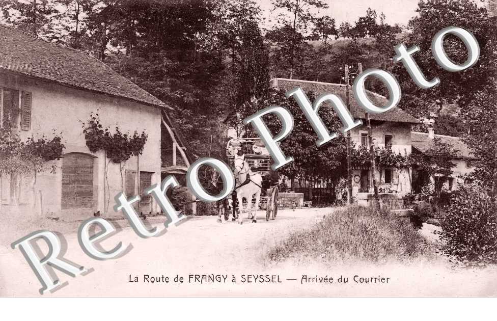 La route de Frangy à Seyssel. Arrivée du courrier.