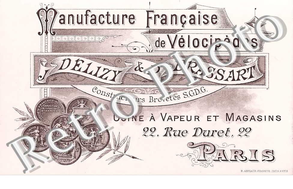 Manufacture Française de Vélocipèdes. Delizy & P. Brassart. 22 rue Duret