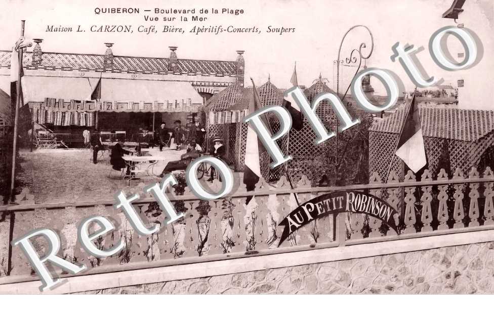 Boulevard de la plage. Maison L. Carzon, Café, Bière, Apéritifs-Concerts, Soupers. Au Petit Robinson