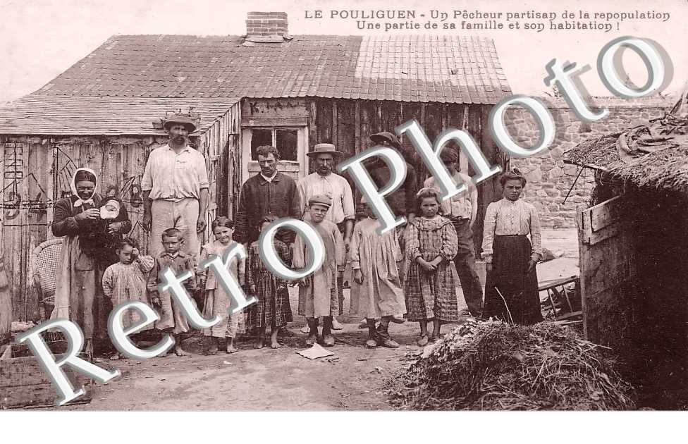 un pêcheur partisan de la repopulation. Une partie de sa famille et son habitation