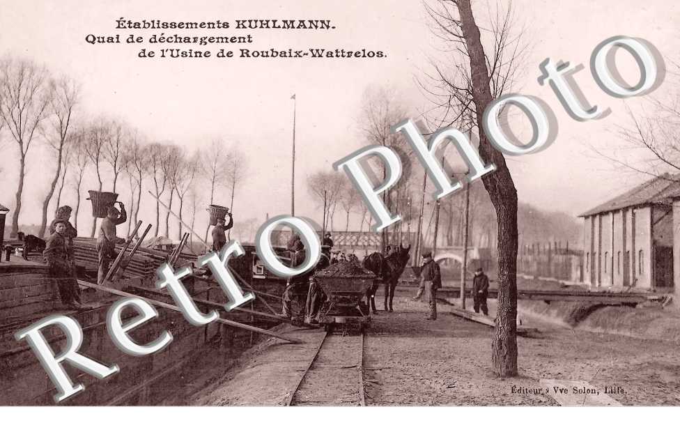 établissements Kuhlmann. Quai de déchargement de l&#039;usine de Roubaix-Wattrelos