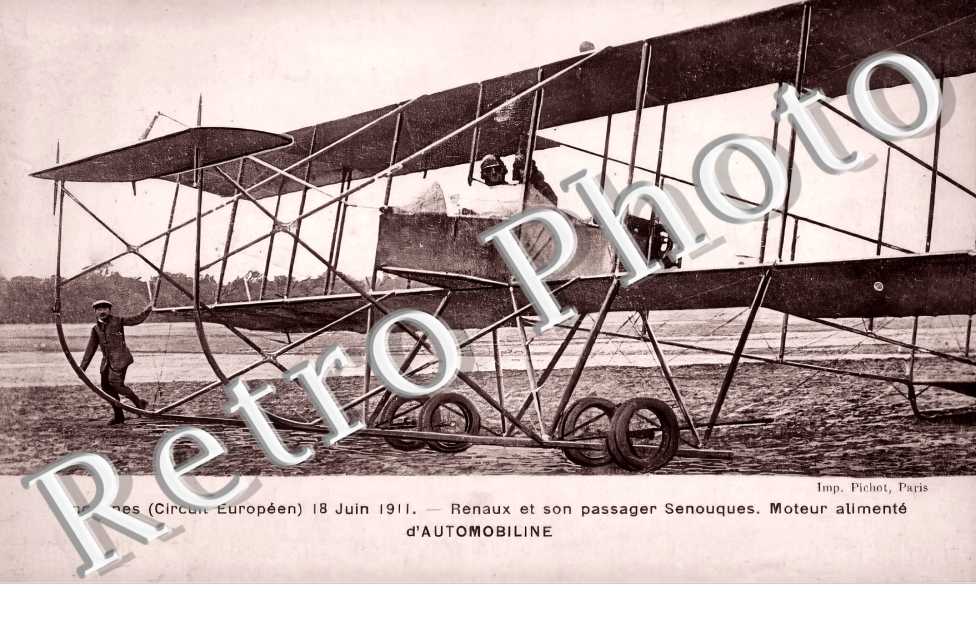 Renaux et son passager Senouqes 18 juin 1911