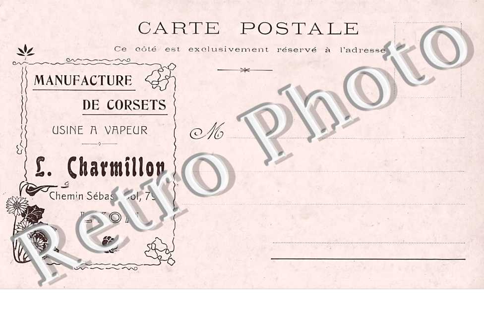 Manufacture de Corsets. L. Charmillon. Chemin Sébastopol 79