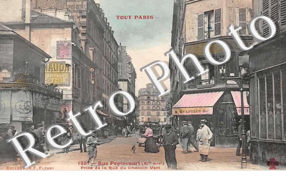 rue Popincourt prise de la rue du Chemin Vert