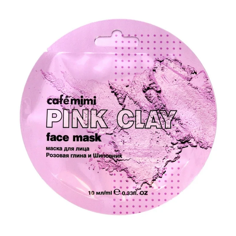 Cafe Mimi Pink Clay Maseczka do twarzy Różowa Glinka & Dzika Róża 10ml
