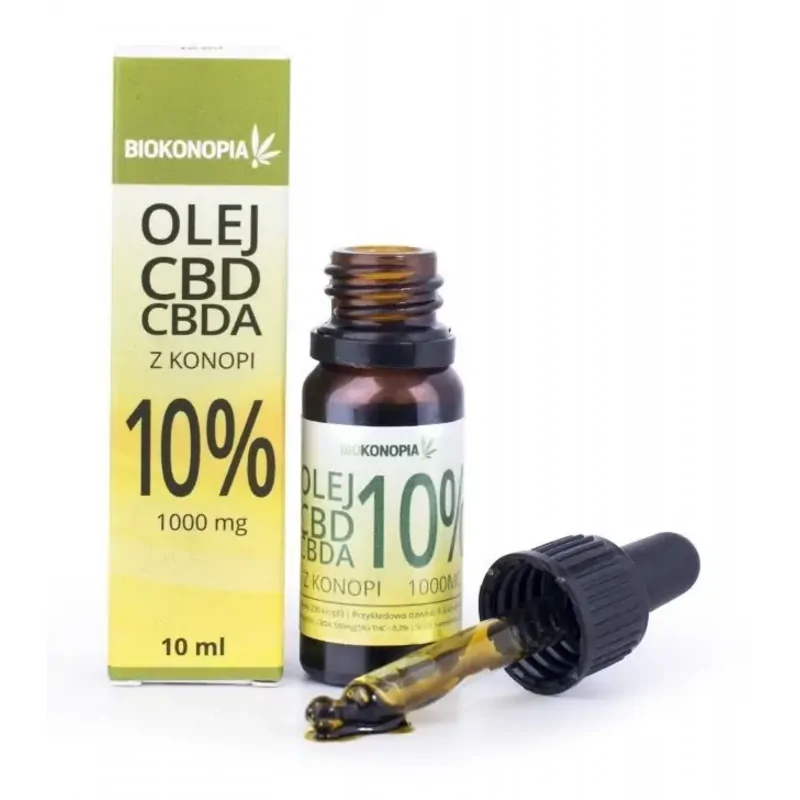 Olej CBD + CBDA z konopi 10%, 1000 mg, 10 ml, BioKonopia