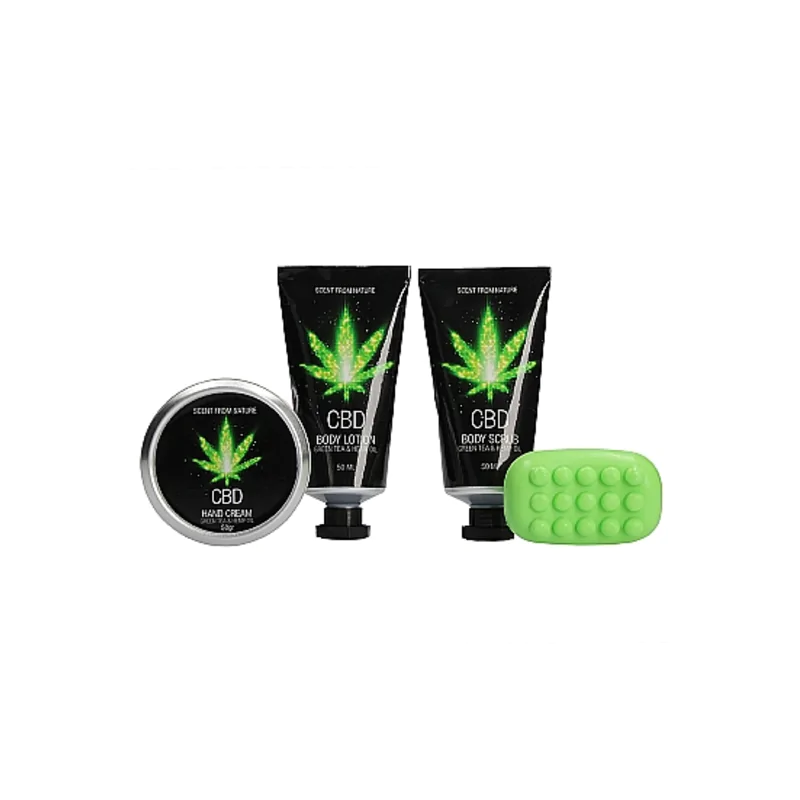 CBD – Bath and Shower – Gift set – Green Tea Hemp Oil