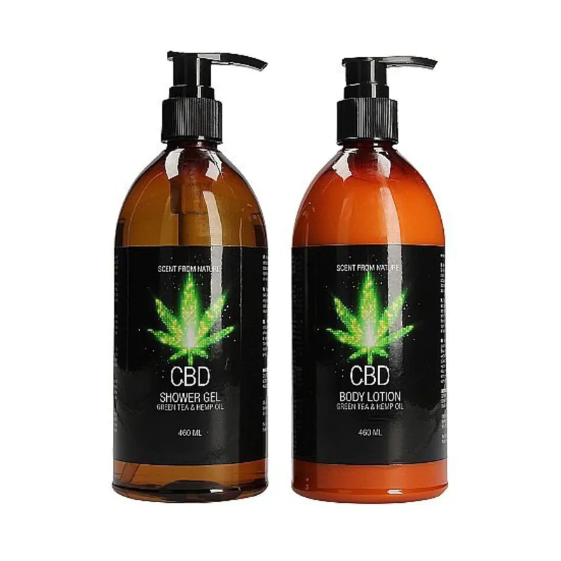 CBD – Bath and Shower – Luxe Care set – Green Tea Hemp Oil