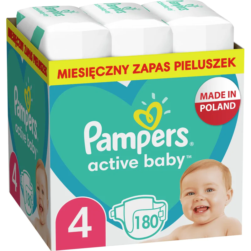 Pampers Pieluchy Active Baby 4 monthly box 180 szt.