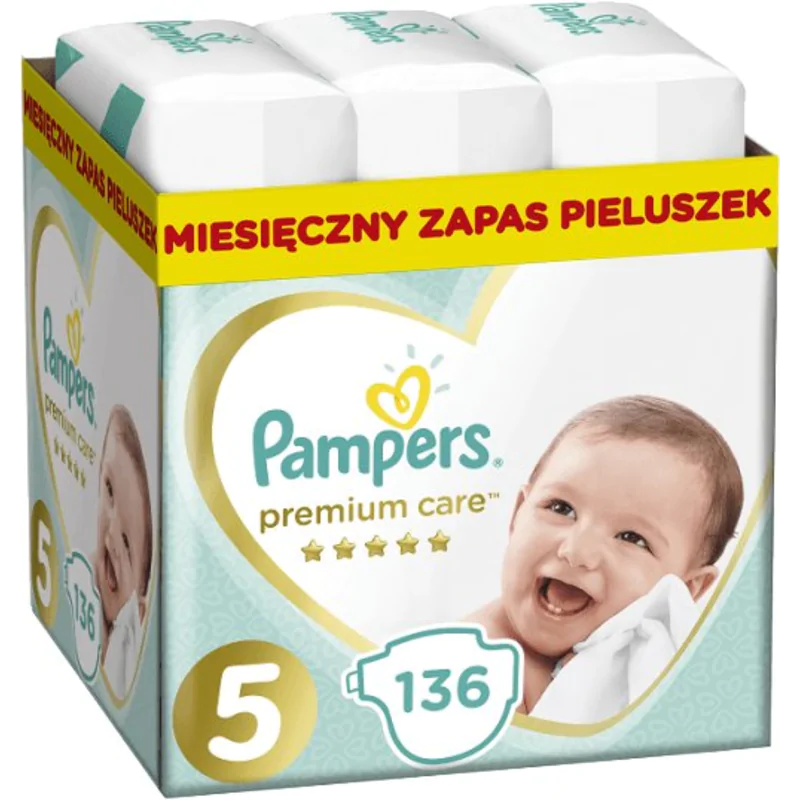 PAMPERS Pieluchy PREMIUM Care 5 Junior 136 sztuk