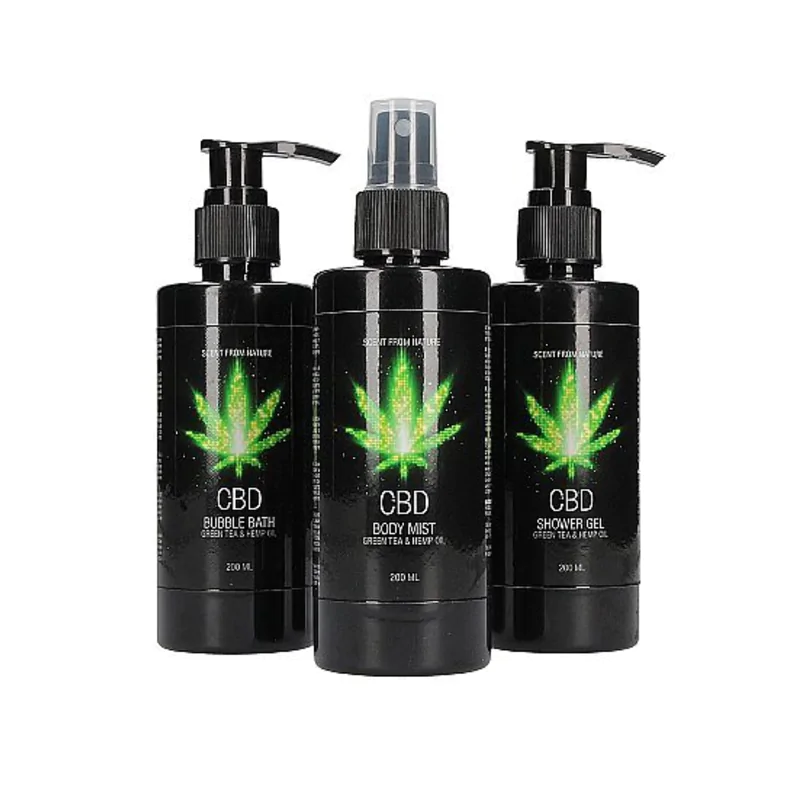 CBD – Bath and Shower – Care set – Green Tea Hemp Oil