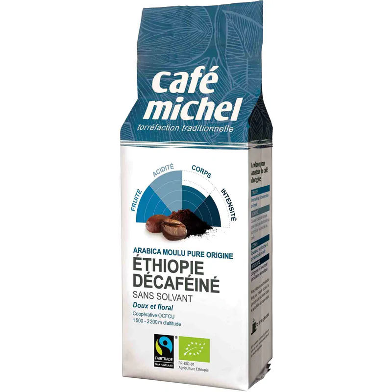 KAWA MIELONA BEZKOFEINOWA ARABICA 100 % ETIOPIA FAIR TRADE BIO 250 g – CAFE MICHEL