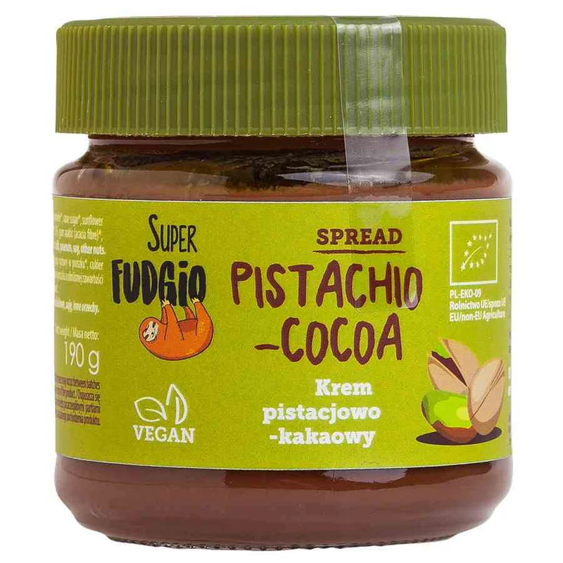 Krem pistacjowo–kakaowy bezglutenowy Super Fudgio BIO, 190g
