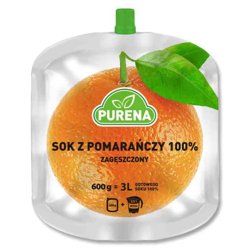 Sok pomarańczowy 100%, zagęszczony Purena, 600g