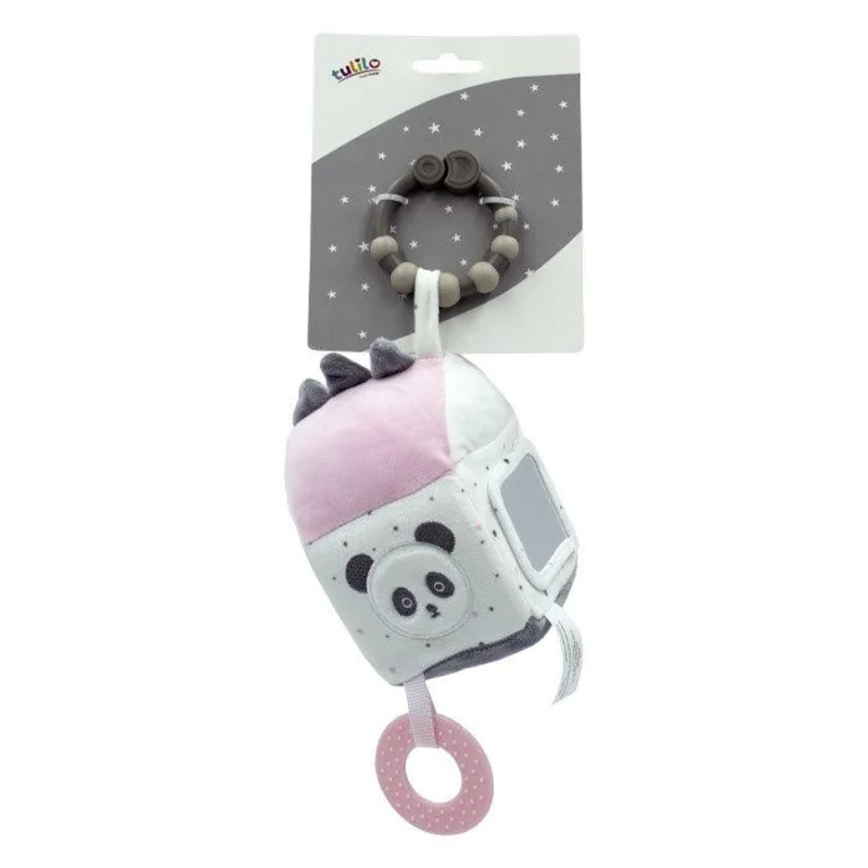 AXIOM 5143 Panda pluszowa kostka z dodatkami różowa 13 cm
