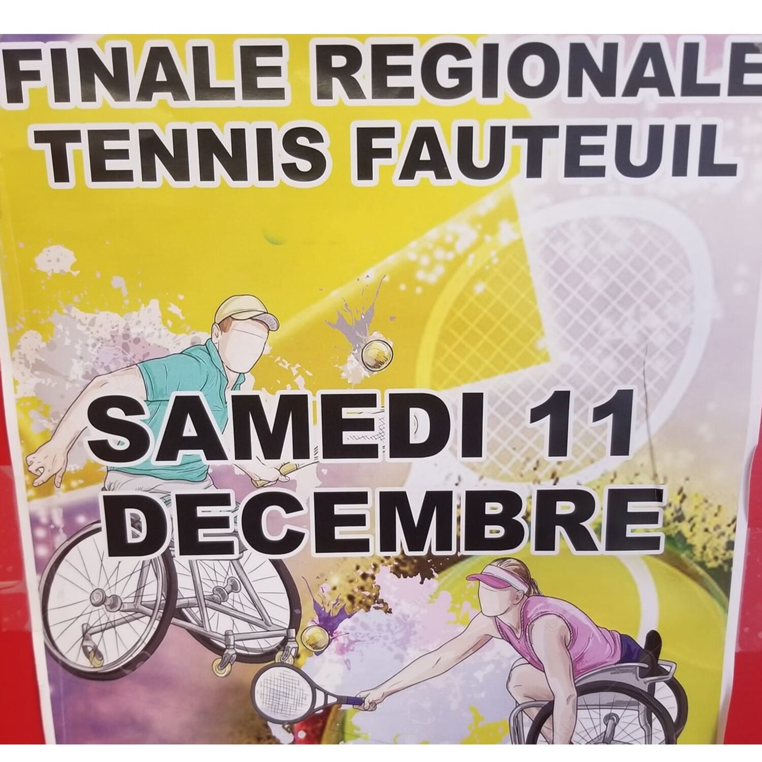 Finale nationale 3 de Tennis Fauteuil le samedi 11 décembre à Rosporden