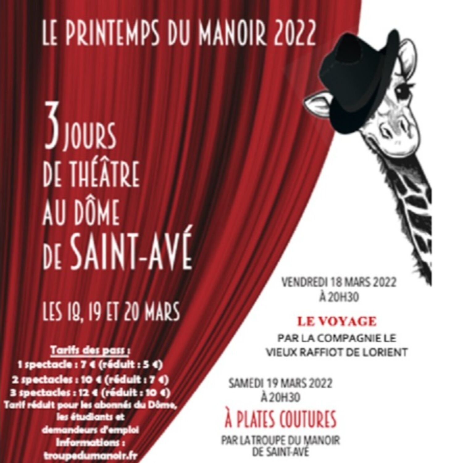 Théâtre : le retour du Printemps du Manoir à St Avé !!