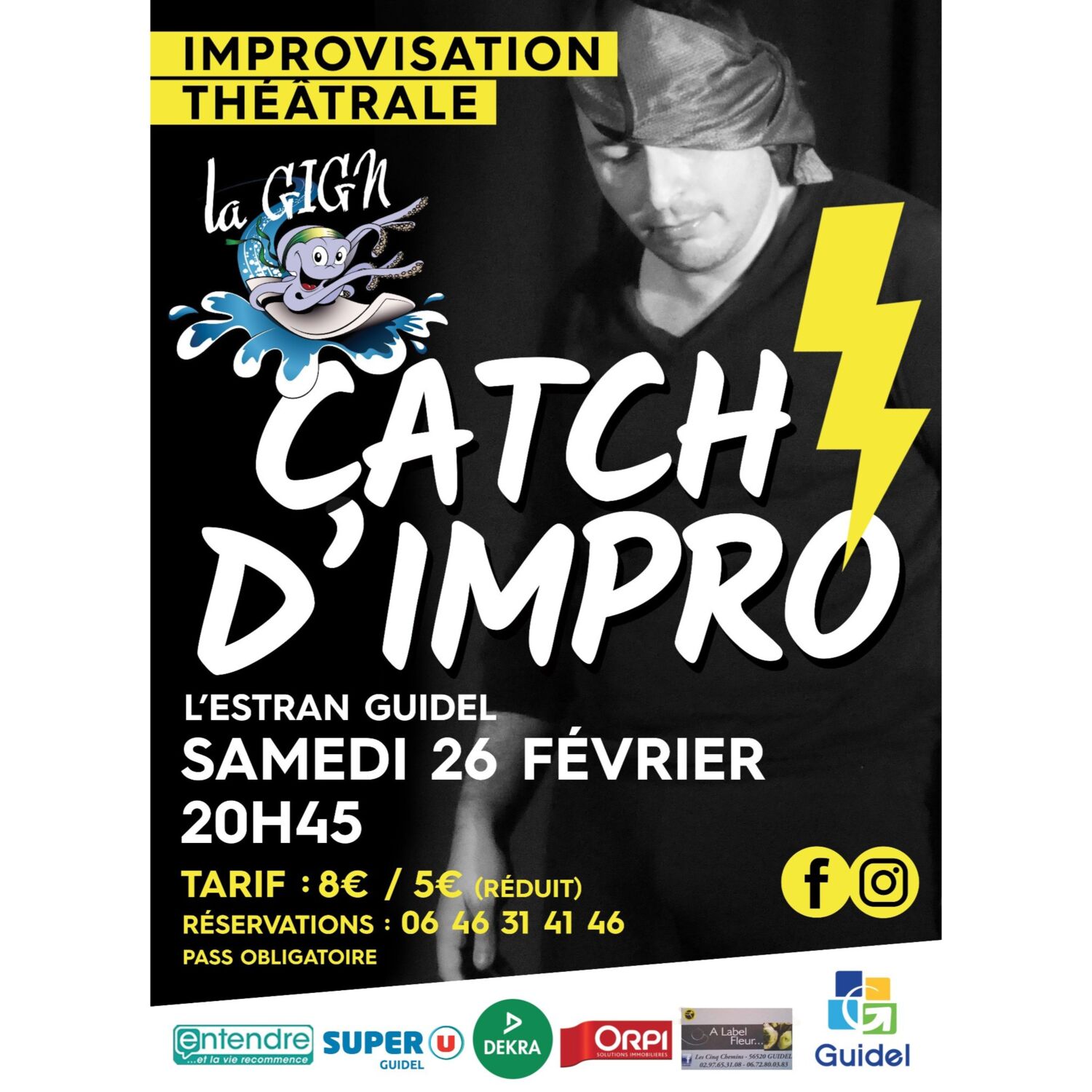 Catch d'improvisation théâtrale à Guidel samedi 26 février