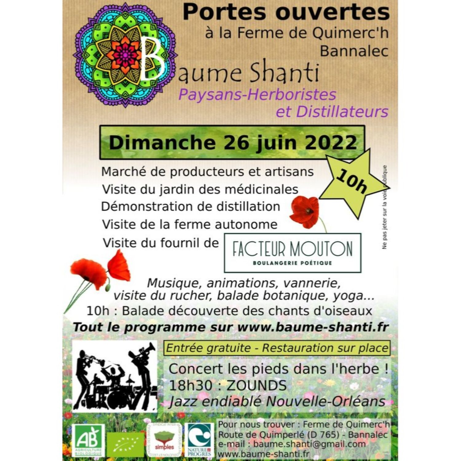 Marché de producteurs et découverte de la ferme de Baume Shanti le 26 juin