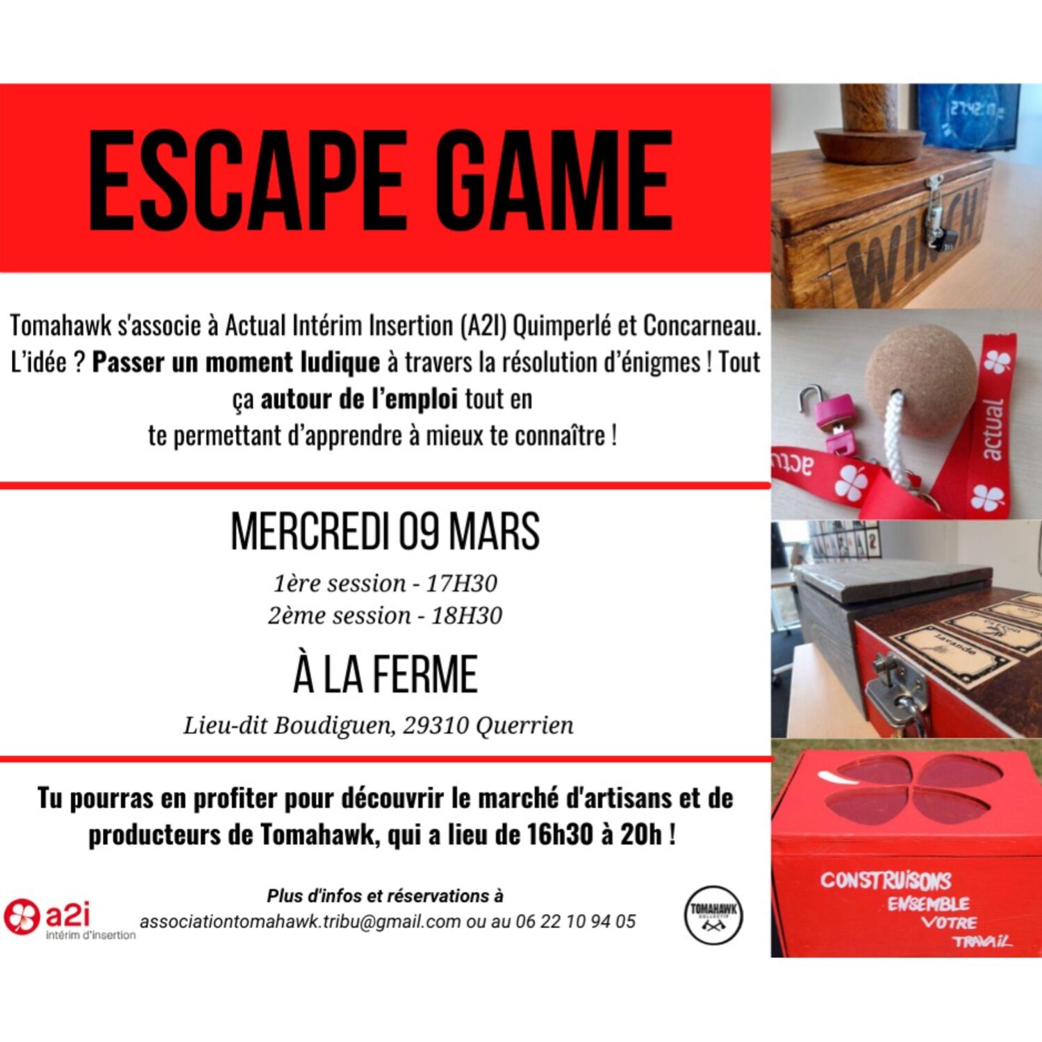 Escape game des métiers à Querrien le 9 mars