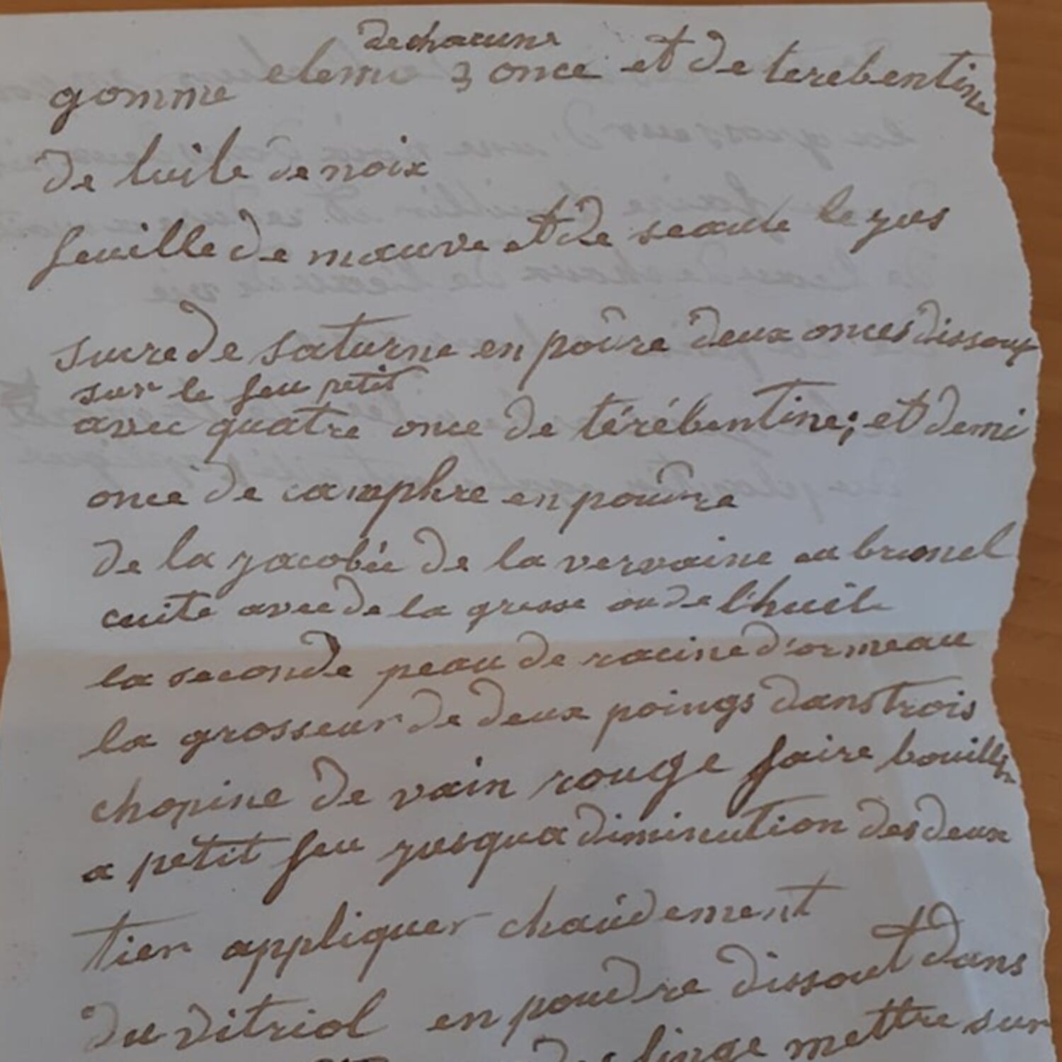 Découverte d'une recette manuscrite d'un médecin redonnais du 19ème siècle