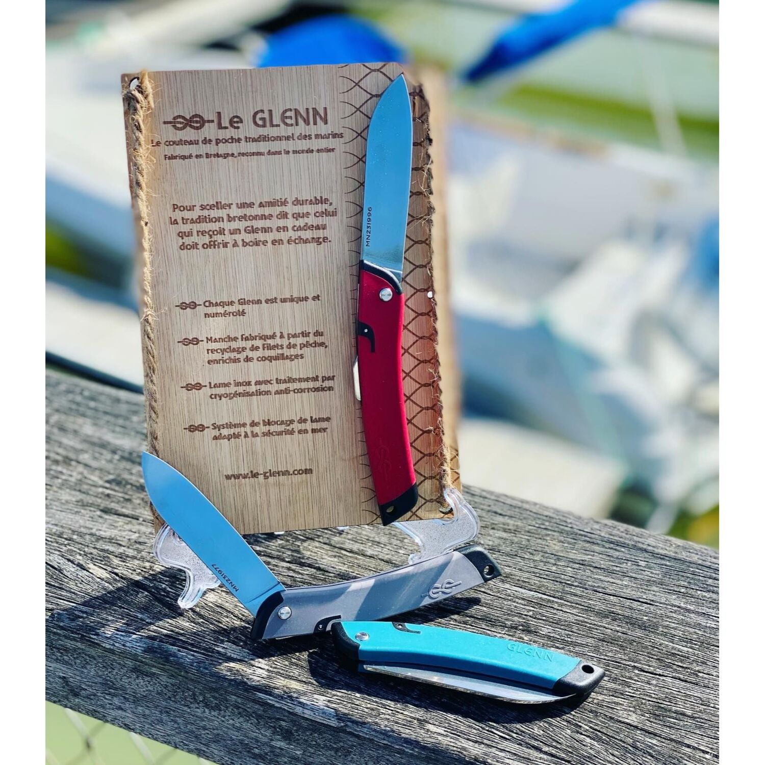 Le Glenn, le Premier couteau de poche marin en filets de pêche recyclés