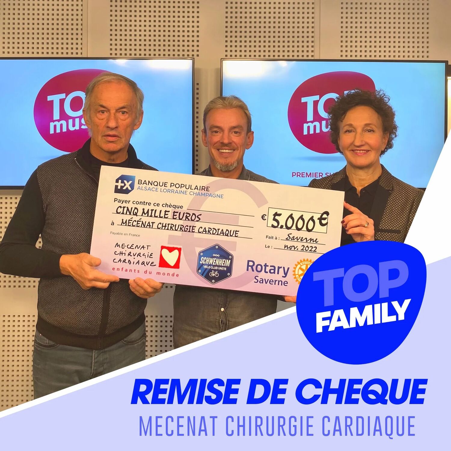 Top Family - Don de 5 000€ pour Mécénat Chirurgie Cardiaque grâce...
