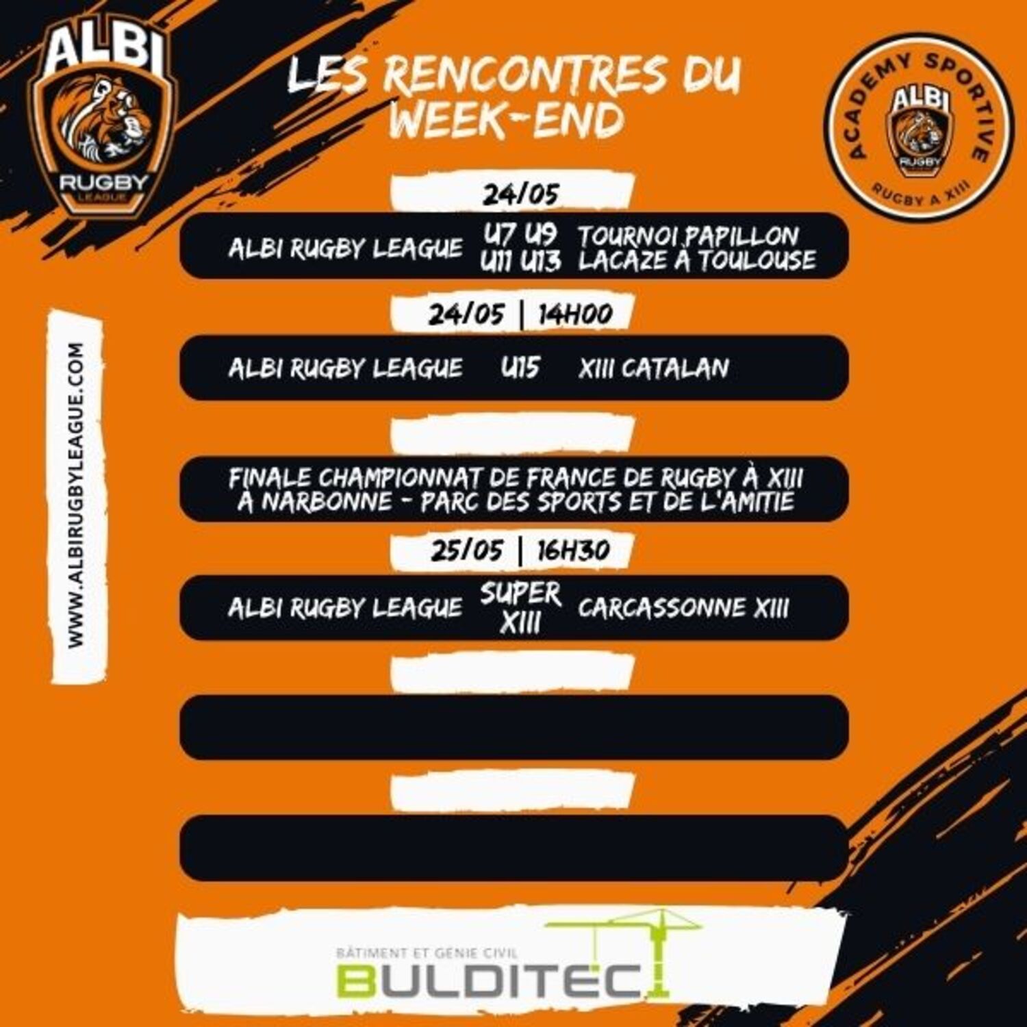 Podcast de l'émission 100% chez vous avec Albi Rugby League