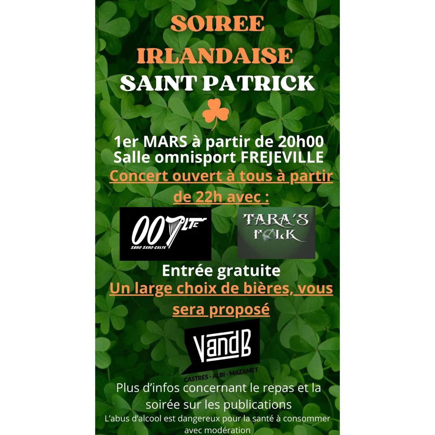 Podcast de l'émission 100% chez vous avec la soirée Irlandaise
