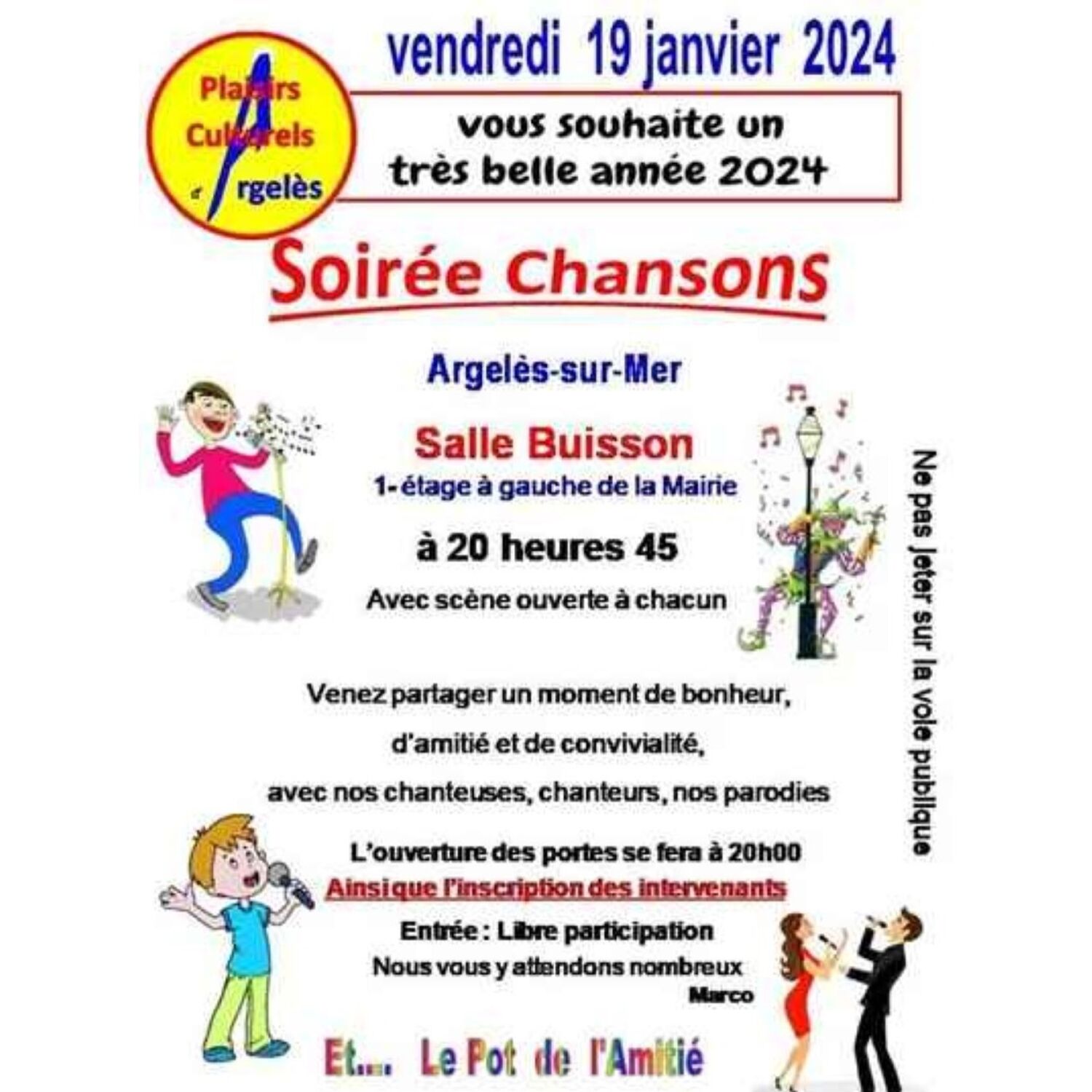 100% chez vous dans les  PO avec PHILIPPE : SOIRÉE CHANSONS AVEC...