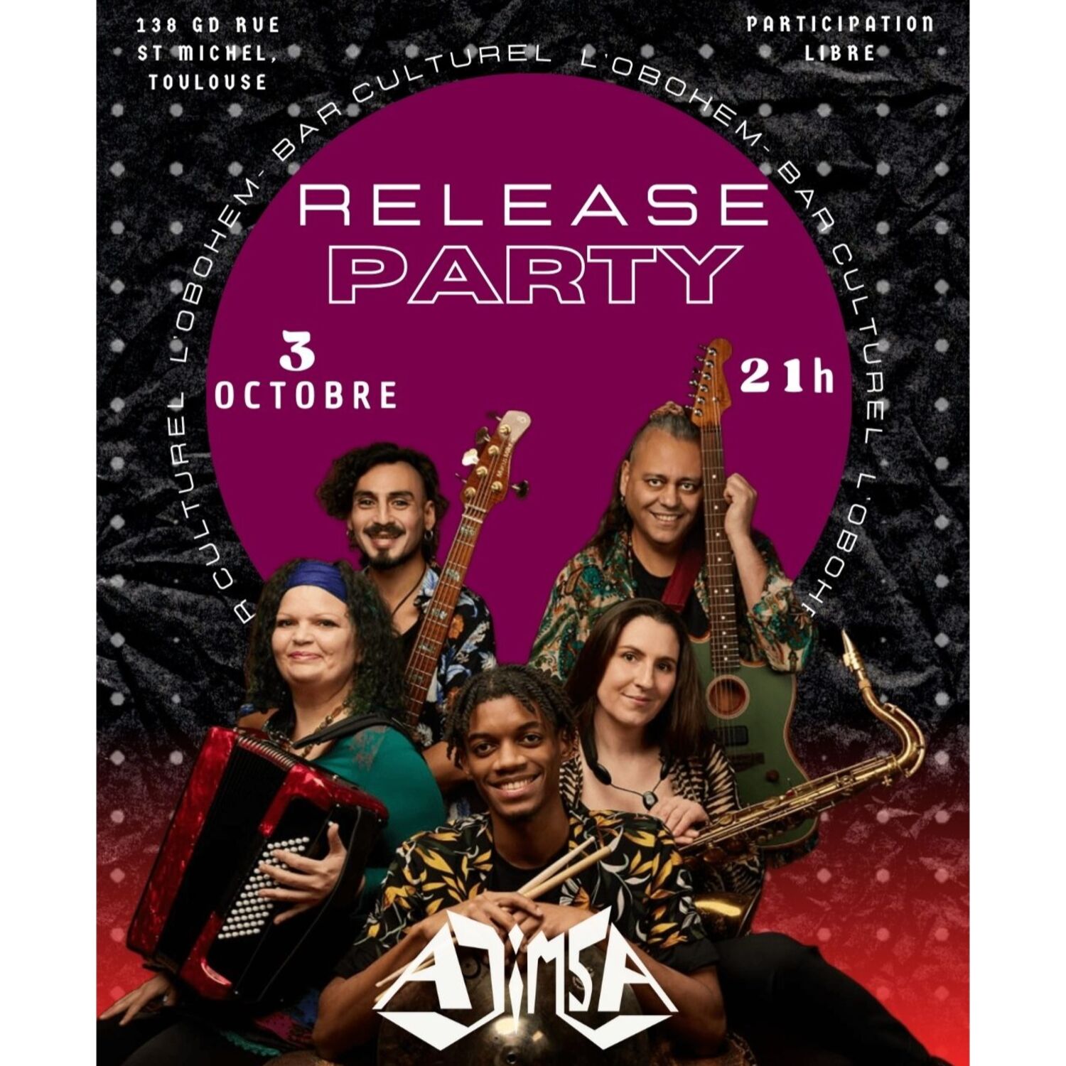 RELEASE PARTY ôbohem bar le 3 octobre- Julie sur 100%