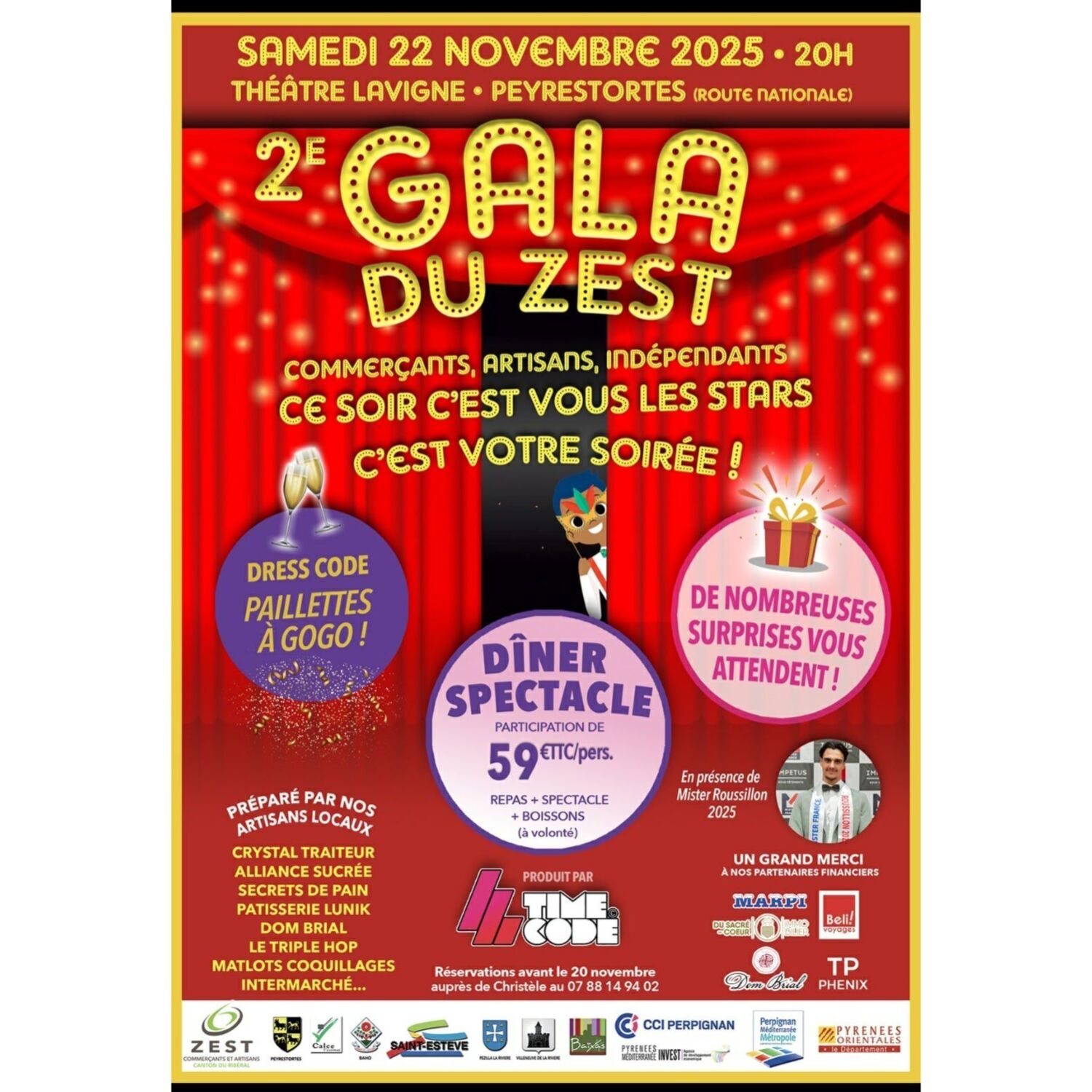 100% chez vous dans les PO et le grand gala du ZEST à Peyrestortes le 22 novembre