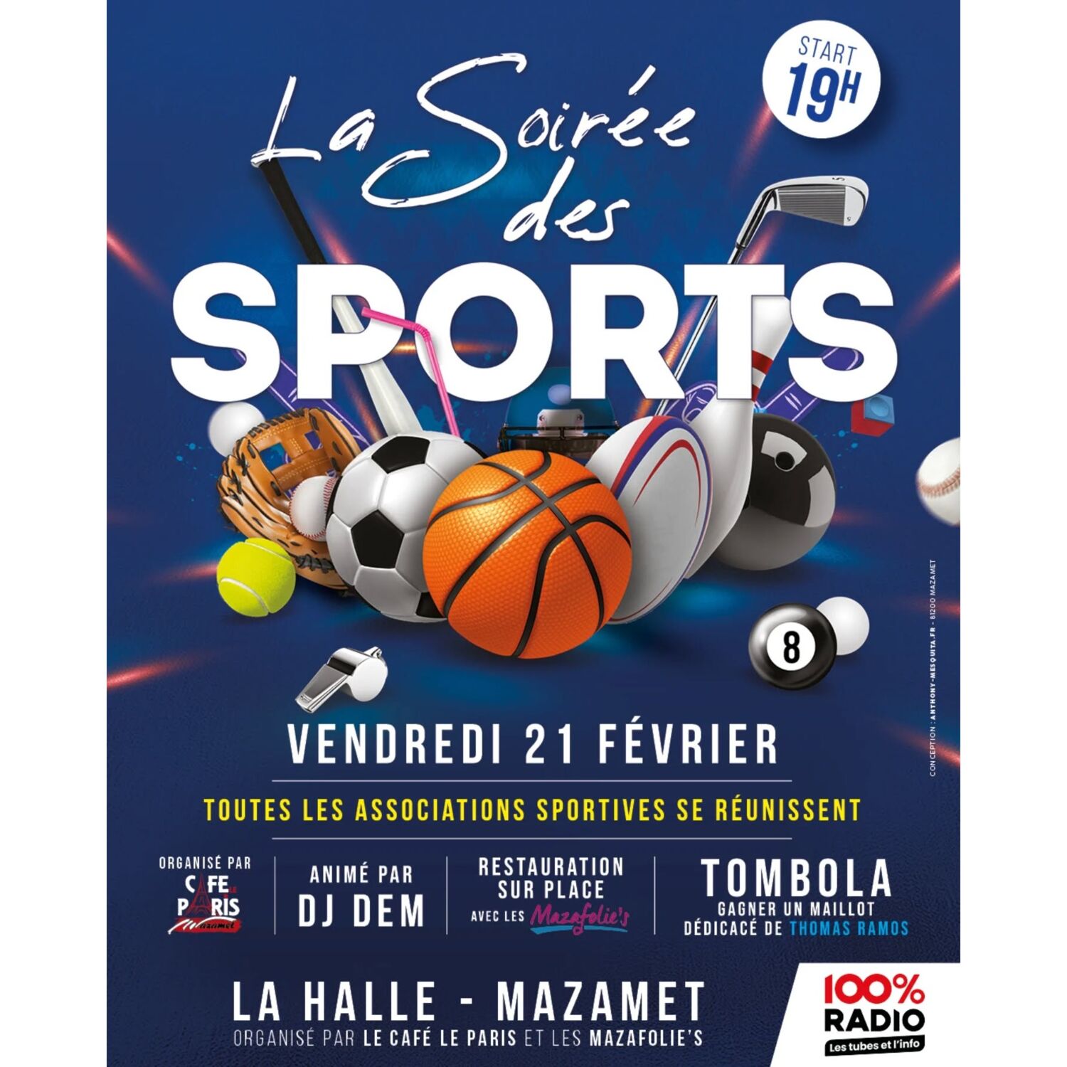 Podcast de l'émission 100% chez vous avec la Soirée des Sports